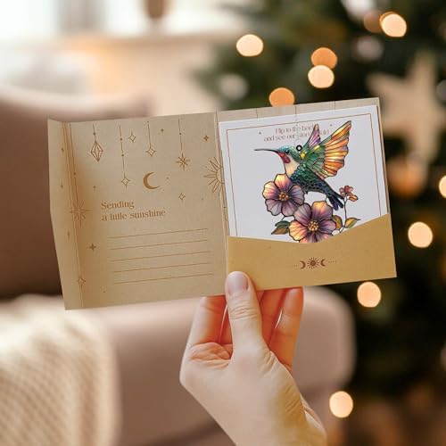 Hummingbird Flowers Acrylic Suncatcher 8 Inches, Fall Decoration Indoor Outdoor, Bedroom Porch Decor, Stained Glass Effect Window Hanging, Bird Lover Gift, Floral Garden Ornament for Mom Women - Image 4