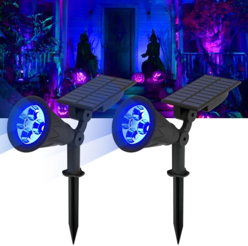 T-SUN Blue Solar Spot Lights Outdoor Waterproof, Solar Spotlights, 2 Pack by T-SUN