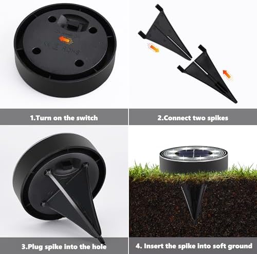 Joomer 16 Pack 3.4inch Solar Ground Lights Outdoor Waterproof, White - Image 5