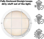 GRUENLICH LED Bulkhead Light, 8" Round Aluminum, 3000K, White, 2 Pack - Image 5