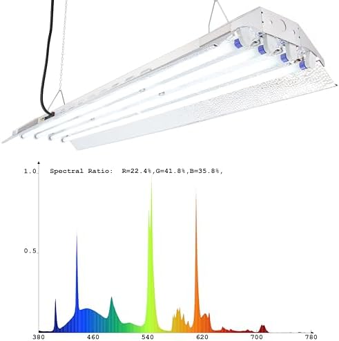 T5 HO Grow Light - 4 Foot 4 Lamps - LSF844-240 Fluorescent Hydroponic Indoor Fixture UL Listed - Bloom Veg Daisy Chain with Bulbs - Image 2