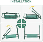 VINGLI 24in Foldable Garden Kneeler and Seat with Tool Pouch, 2-in-1 Function Portable Thicken Soft Kneeling Pad Garden Stool for Backyard, Green, Gifts for Garden Enthusiasts - Image 7