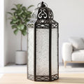 Vela Lanterns Decorative Indoor Candle Holder Table Centerpieces - Moroccan Hanging Outdoor Patio & Porch Home Decor, Turkish Floor Lamp for Wedding, Ramadan (Extra Large 16", Clear Glass) by VelaCandleLanterns