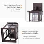 BesLowe 2-Pack Outdoor Wall Light Fixtures, Exterior Porch Lights, Brown - Image 3