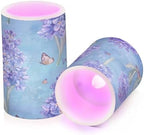 Rustic Hyacinths Turquoise Floral Flower Flameless Flickering Battery Operated Candles Electronic Lights Waterproof Led for Bedroom (prop2) 2-Piecing Set - Image 2