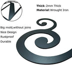 24 Inch House Plaque Letter - Wrought Iron Metal Scrolled Monogram Initial Letter Home Door Wall Hanging Art Decor Family Name Last Name Letter Sign (M, 24 x 11 inches,Thick 2mm) Christmas Gift - Image 6