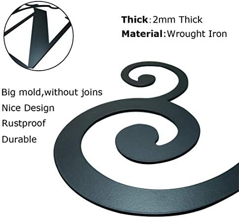 24 Inch House Plaque Letter - Wrought Iron Metal Scrolled Monogram Initial Letter Home Door Wall Hanging Art Decor Family Name Last Name Letter Sign (M, 24 x 11 inches,Thick 2mm) Christmas Gift - Image 6