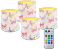 4 Pieces Flameless LED Lights Candles with Remote Battery Powered LED Votive Candles for Valentine Party Wedding Birthday Party Outdoor, Gradient Glow Butterfly Pattern by Unknown