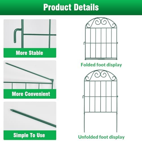 ADAVIN Collapsible Garden Fencing 24 inch high, 10 Panels Animal Barrier - Image 5