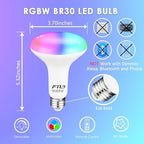 FTL BR30 LED Color Changing Light Bulbs with Remote Control, 10W Dimmable Led Flood Light 65W Equivalent, 2700K-6000K, 30 Colors RGB Colored Light Bulbs, Timer, for Recessed Can Lighting, 6-Pack - Image 2