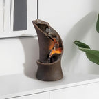 Kalona Tabletop Waterfall Fountain, 3-Tier Indoor Water Fountain for Home Office Decor, Relaxing LED Fountains with Artistic Stone-Look Design for Meditation (23005) - Image 6