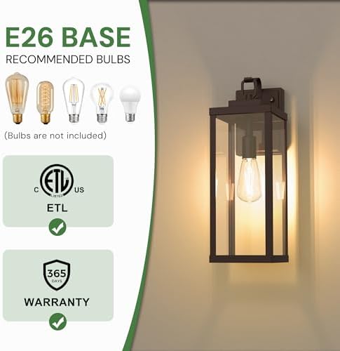 DORESshop Outdoor Wall Lights, Exterior Lighting Fixtures, Dusk to Dawn 16" - Image 6