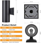 DAKAFUL Outdoor Wall Lights 2-Pack, Modern Cylinder Up and Down Light Fits Standard E26 Bulbs, Waterproof Exterior Wall Sconce for Porch Patio Door, Matte Black - Image 4