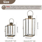 NUPTIO Vintage Lanterns Decorative Outdoor, 9.5" & 13.8" Set of 2 Lantern - Image 5