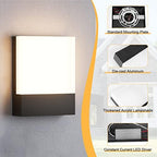 Outdoor Square Led Wall Light,Hardwired,24W 3000K,4-Pack,Black - Image 5