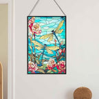 Stained Glass Window Hanging, Dragonfly Suncatchers for Windows Hanging, Handcrafted Sun Catchers Indoor Window Panel for Home Decor, Gift for Mom, Wife, Friends, Rectangular W10 xH15 - Image 6