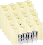 24 Pack Flameless LED Pillar Candles with Remote - Battery Operated Ivory Candles, Waterproof, 3 Sizes for Wedding Centerpieces, Christmas Decor, Home Party, Tabletop Lighting - Image 2
