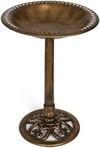 Backyard Expressions Outdoor Garden Bird Bath - Bronze - Weather Resistant Resin with Ground Stakes - 27 Inch - Image 2
