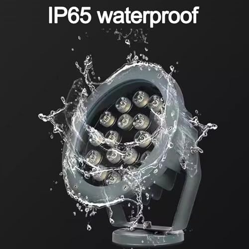 Tree Spotlight LED Beam Spotlight - Round Outdoor LED Flood Light, AC 220V IP65 Waterproof Triple Plug-in Tree Lamp, Garden Courtyard Greening Lawn Projection Tree Landscape Spotlight(Yellow,A-6W) - Image 4