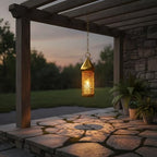 Hang or Display Moroccan-Style Metal Lantern with Gold Finish for Ambient Candle Lighting - Image 3