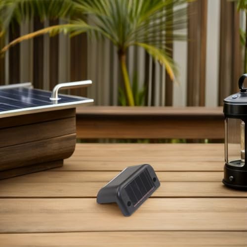 12pcs Solar Deck Lights for Stairs with Bright LED Waterproof Black - Image 4