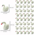 100 Pcs Mini Swan Figurines Mini Garden Swan Fairy Garden Miniature Moss Landscape DIY Terrarium Crafts Ornament Accessories (Pack of 2) - Image 2
