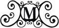 24 Inch House Plaque Letter - Wrought Iron Metal Scrolled Monogram Initial Letter Home Door Wall Hanging Art Decor Family Name Last Name Letter Sign (M, 24 x 11 inches,Thick 2mm) Christmas Gift by Unknown