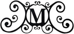 24 Inch House Plaque Letter - Wrought Iron Metal Scrolled Monogram Initial Letter Home Door Wall Hanging Art Decor Family Name Last Name Letter Sign (M, 24 x 11 inches,Thick 2mm) Christmas Gift by Unknown