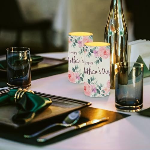 Happy Mother's Day Flameless Candles Realistic LED Candles Battery Operated Candles Set of 2 with Timer Remote Control Long Lasting Home Decor Gifts for Mom - Image 4