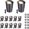 In Ground Well Lights 2700K - 12V Wired One Directional Inground Fixture, 5 Colors Ground Landscape Lighting, LED ORB Aluminum for Patio Sideway Pathway 3W 170LM 12 Pack by Varmtalys