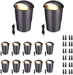 In Ground Well Lights 2700K - 12V Wired One Directional Inground Fixture, 5 Colors Ground Landscape Lighting, LED ORB Aluminum for Patio Sideway Pathway 3W 170LM 12 Pack by Varmtalys