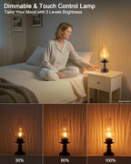 UMEXUS Vintage Rechargeable Cordless Table Lamp, Small Battery Powered Lamp - Image 4