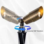 LumStory Brass Solid Landscape Light Low Voltage 12V Outdoor Brass Landscape Spotlights with 5W MR16 Bulb 3000K Warm White, IP65 Waterproof Up Light Landscape Lighting for Garden Yard Pathway - Image 5