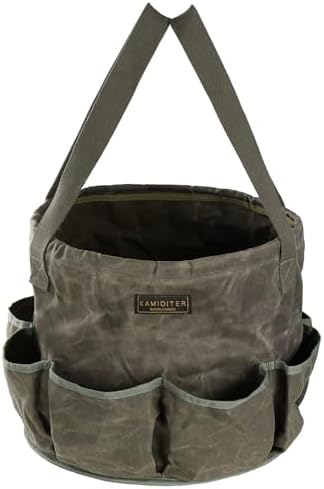 Heavy Duty Self-Standing Tool Bag with 8 Pockets, 8-Gallon Manually Collapsible for Garden/Camping/Car Trunk Storage | ArmyGreen by Unknown