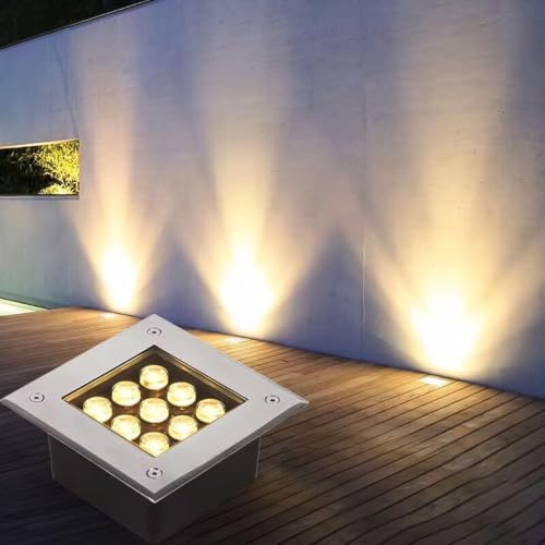 Underground Light LED, 85-265V Outdoor Buried Lights, IP67 Waterproof LED Landscape Lights, Outdoor Recessed Garden Inground Light(Blue,12W-AC85-265V) by Unknown