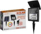 Gama Sonic Dual Color Solar Flood Light, Outdoor Black Cast Aluminum, Stake or Flat Mount Uplight for Trees, House, Landscaping, Walls with Detachable Solar Panel (203001) by GamaSonic