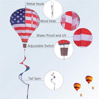 2 Pack American Flag Deluxe Hot Air Balloon Patriotic Everyday Wind Twister Garden Windmills Spinners Decoration 59" L for Outdoors, Lawn, Yard, Ornament Decor, Patriotic Wind Catchers - Image 4