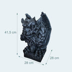 Relaxdays Gargoyle Gothic Figurine, H x W x D: 42 x 28 x 28 cm, Polyresin, UV-Resistant, Weatherproof Garden Decoration, Grey - Image 4