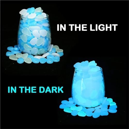 Glow in The Dark Pebbles 1200 Pcs The Garden of Light On The Dark Pebbles for Yard Rock and Manwalk Decoration Fairy Tale DIY Decorative Luminous Stone(Green) - Image 3