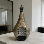 15.8inch Moroccan Lantern Lamp Decorative Candle Holders for Ramadan Decorations, Hanging, Outdoor Patio or Porch, Indoor Home Decor Gold by Degruand