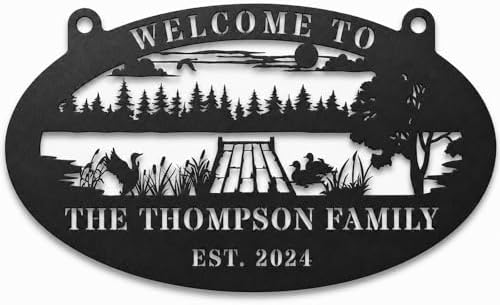 Personalized Lake Dock Metal Sign Custom Outdoor Family Lake Lot Sign for Dock Boathouse Cabin Cottage Lakeside Wall Decor Gift for Lake House Owners by HZYCYYFC