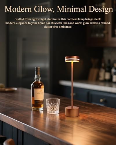2 Pack LED Cordless Table Lamp Rechargeable, 5000mAh Portable Battery Operated LED Desk Lamp, 3 Color Dimmable Table Light for Home Office/Dining/Nightstand for Home Décor – Reddish Brown - Image 6