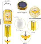 2 Pack Solar Bee Wind Chimes for Outside for Mom Women Grandma,Solar Bee Mason Jar Wind Chime Light Unique Hanging Wind Chimes Outdoor,IP65 Waterproof, for Yard Garden Terrace - Image 3