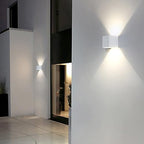 2 PCS 12W Outdoor Sconces Wall Lights LED Exterior/Interior Up and Down Lights IP65 Waterproof Modern Outdoor Lighting Fixtures Square Aluminum Exterior Wall Mount Light White 4000K Natural Lights - Image 2