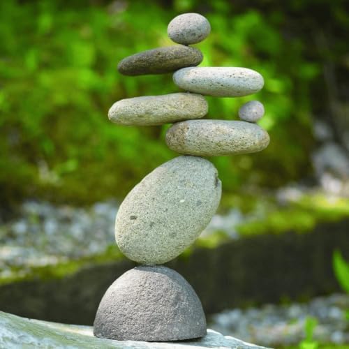 Happy Gardens Zen Stacked Rocks Sculpture | Cairn Statue Balancing Rock Stone Decor for Japanese Garden | Stacking Pebbles by HappyGardens