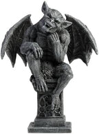 Veronese Design 7 1/8 Inch Beast Gargoyle Thinker Pose on Pedestal Polyresin Collectible Statue Figurine Gothic Fantasy Decor for Home or Gift by VeroneseDesign
