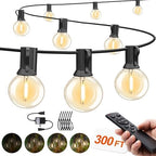 Outdoor String Lights Waterproof 300FT with Remote Patio Lighting for Porch by SUFEIMAS
