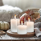 Rechargeable Glass LED Flameless Candle Battery Operated Remote Timer Clear - Image 3