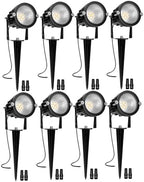 Low Voltage Landscape Lights, 10W 12/24V 2700K Warm White Landscape Lighting, IP65 Waterproof Outdoor LED Spotlight for Garden Yard Tree, 8 Pack with Connectors by REEGOLD