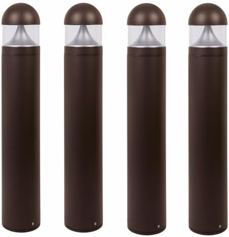 Solus Rounded LED Bollard Path Light – 20W Integrated LED, 1400 Lumens – 3000K or 4000K CCT – Modern Outdoor Light, ETL Listed – Black or Bronze Finish (Bronze, 3000K / 4 Pack) by Solus